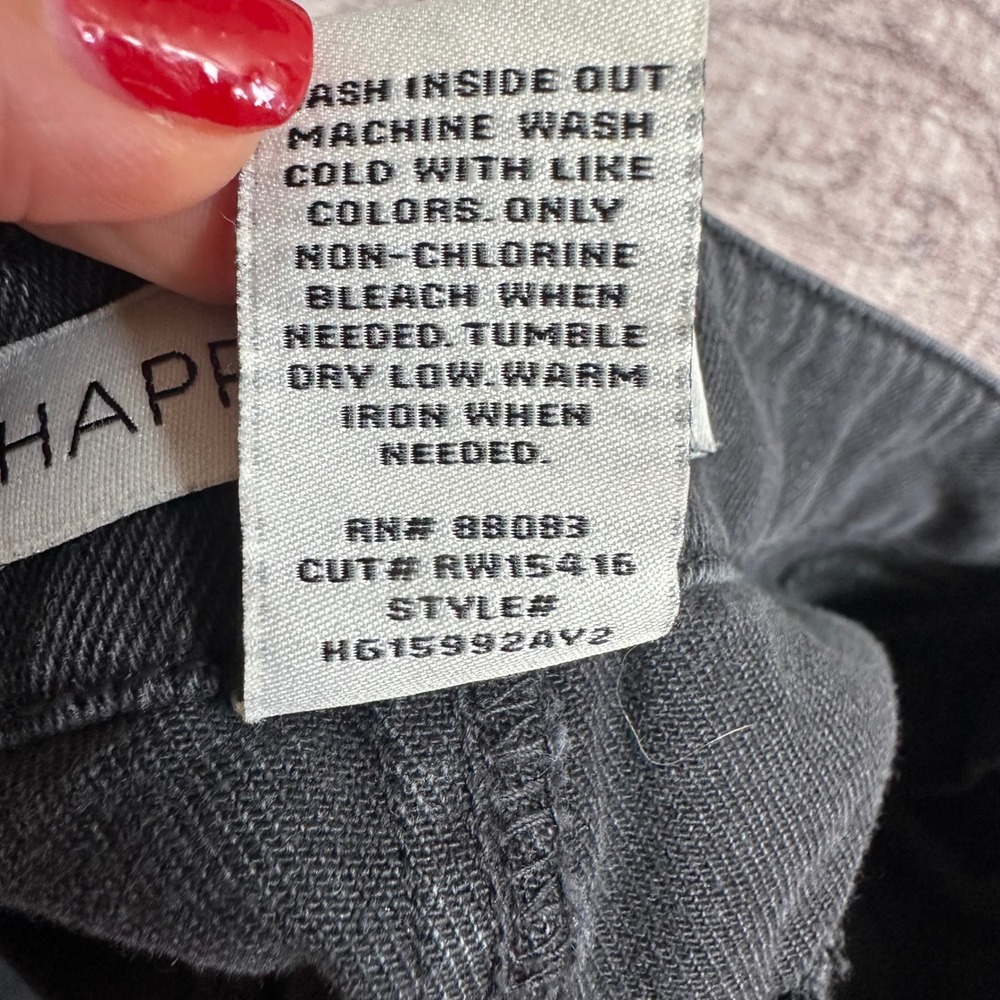 Happily Grey black wrap side tie zip closure denim mini skort frayed hem 7 28 - Picture 9 of 9
